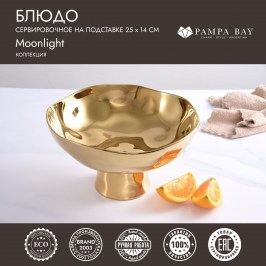 Блюдо сервировочное на подставке 25 × 14 Moonlight MON2742G